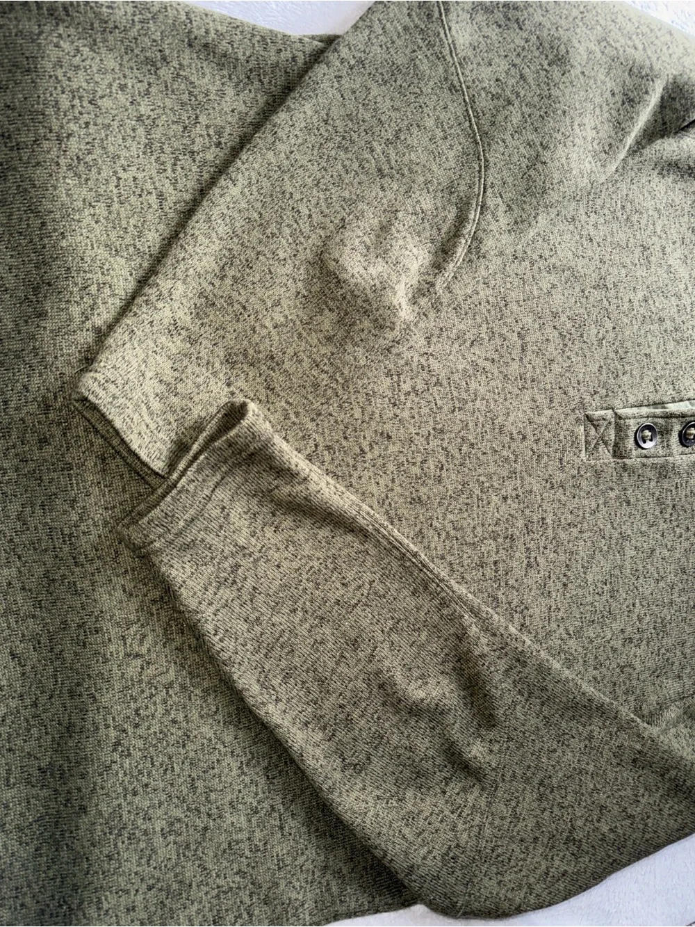 RedHead Olive Green Button-Quarter Crewneck Sweater